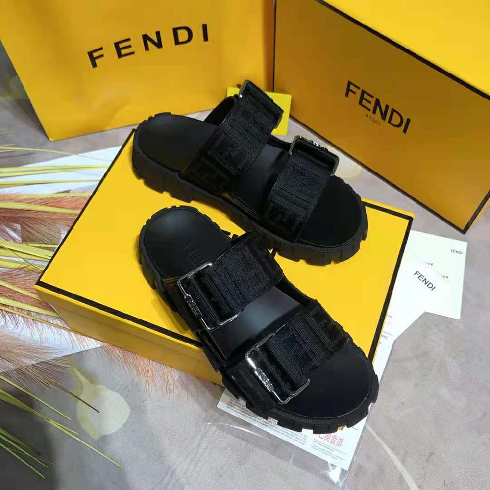 Fendi Women Sandals Black Fabric Sandals - image 6
