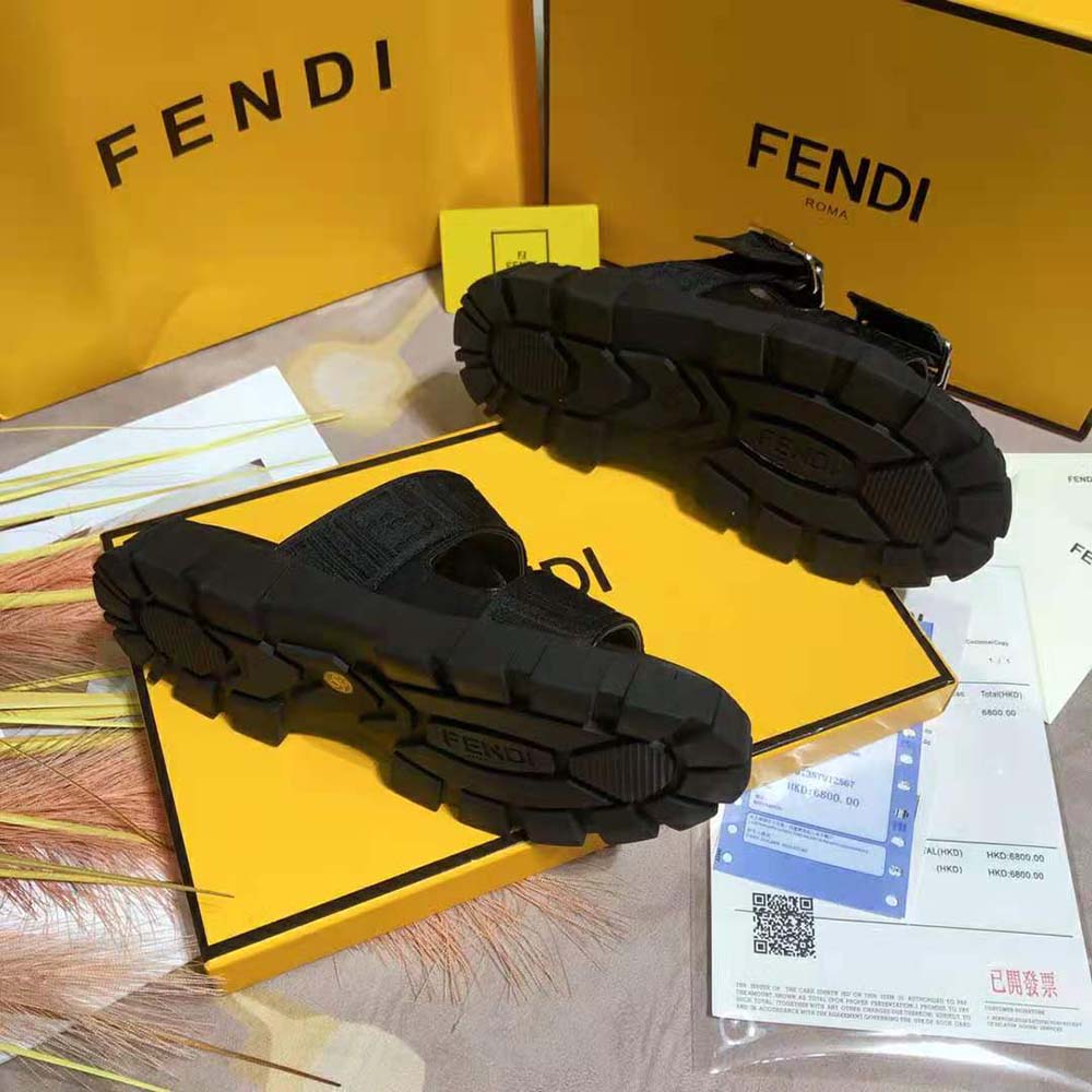Fendi Women Sandals Black Fabric Sandals - image 8