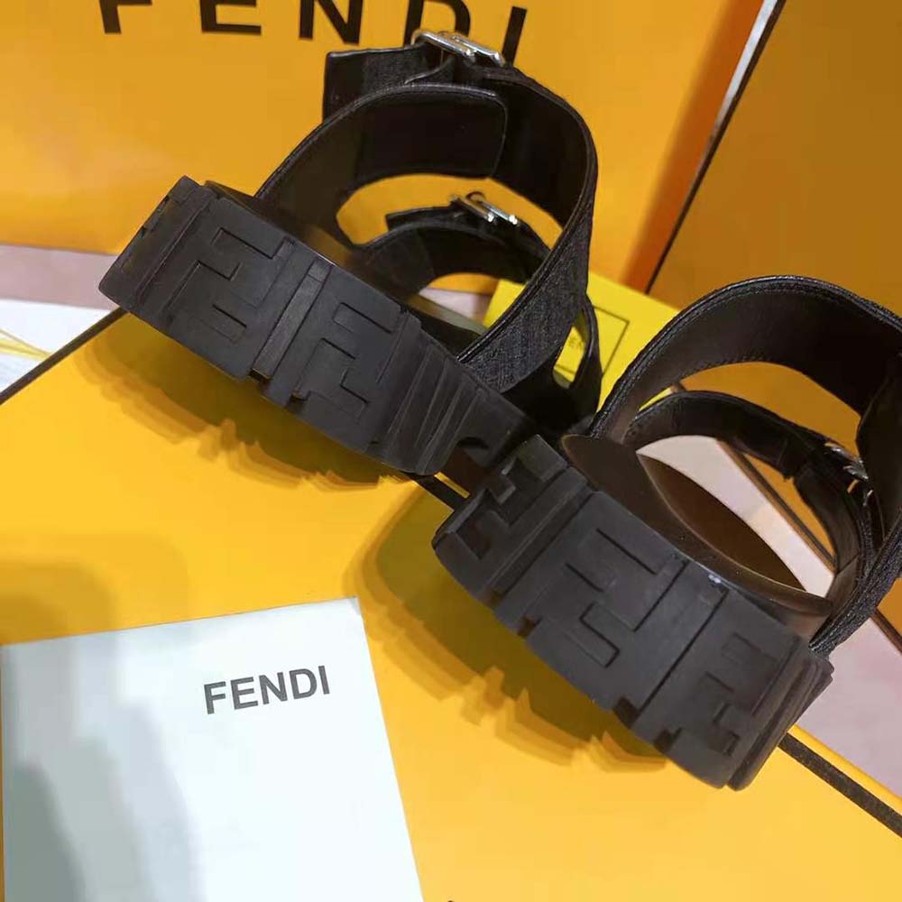 Fendi Women Sandals Black Fabric Sandals - image 9