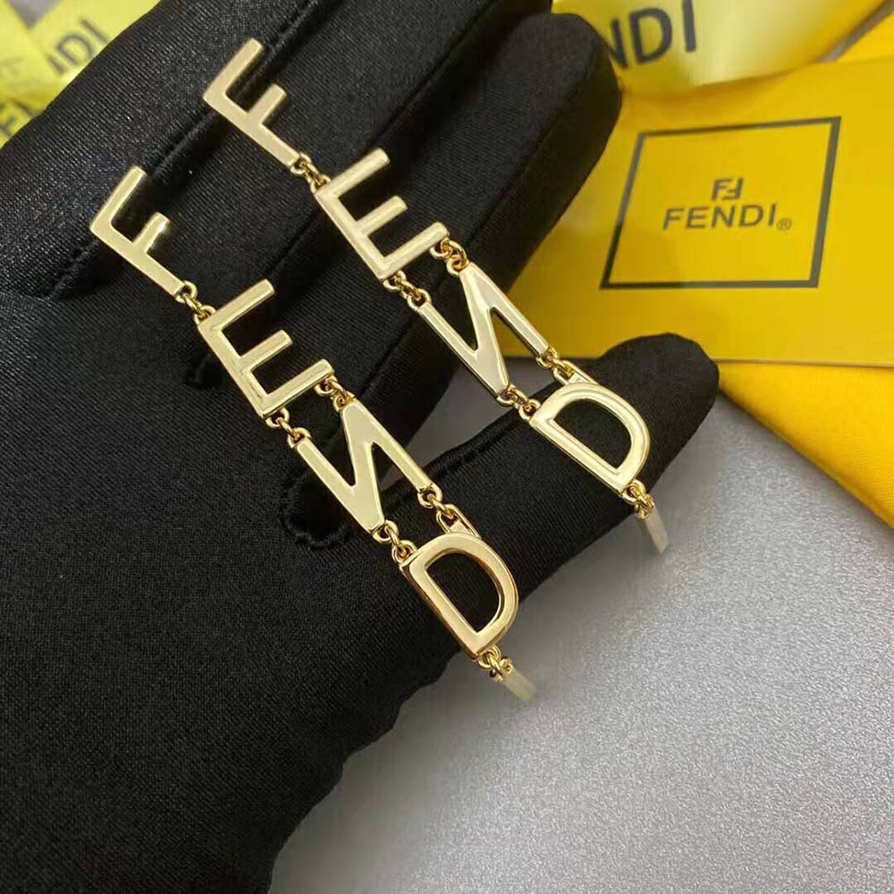 Fendi Women Signature Gold-color Earrings - image 6