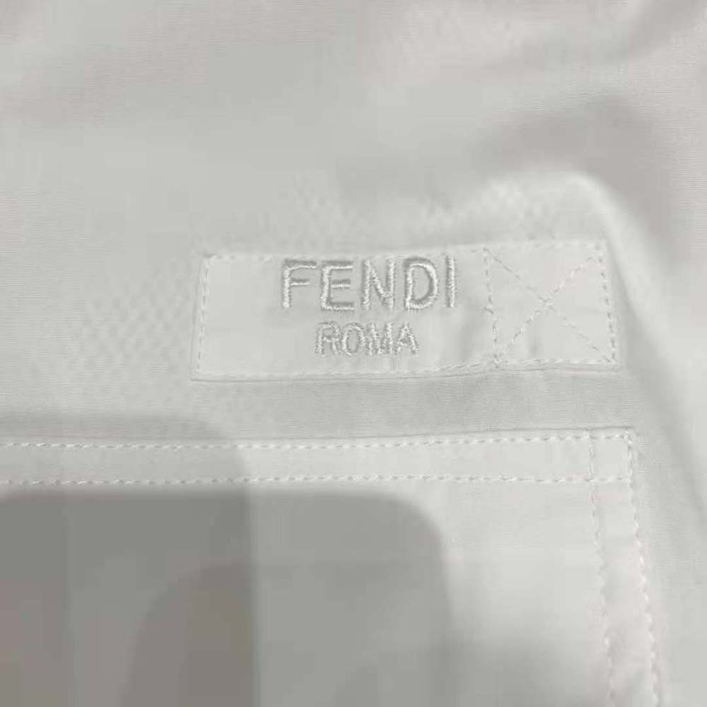 Fendi Women Slightly Oversized Shirt Dress White Poplin - image 7