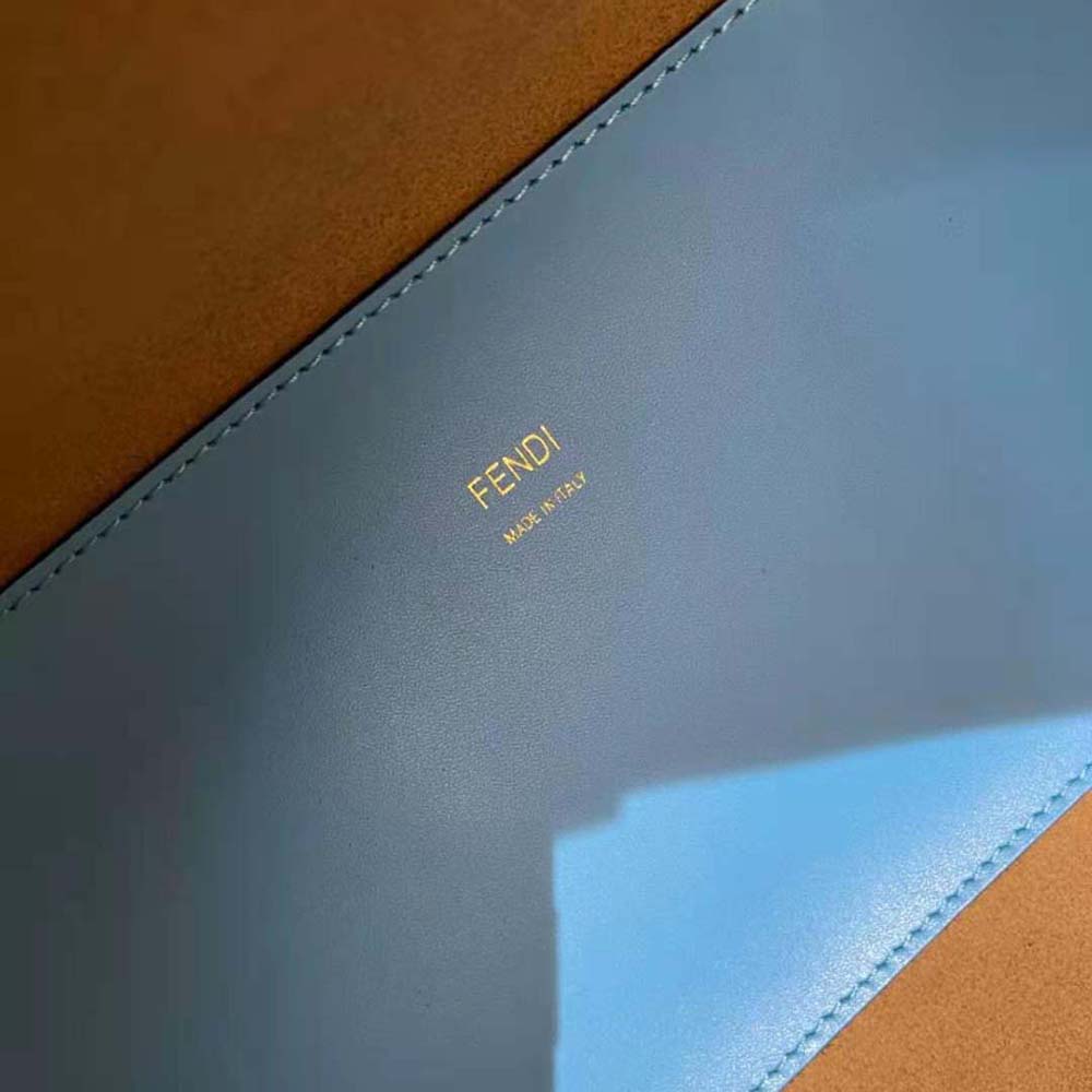 Fendi Women Sunshine Medium Leather Shopper-Blue - image 5
