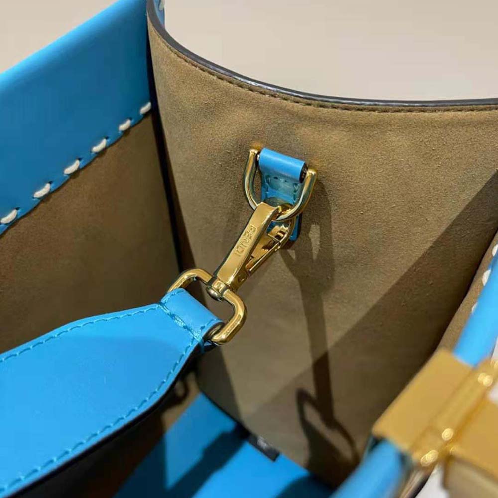 Fendi Women Sunshine Medium Leather Shopper-Blue - image 8
