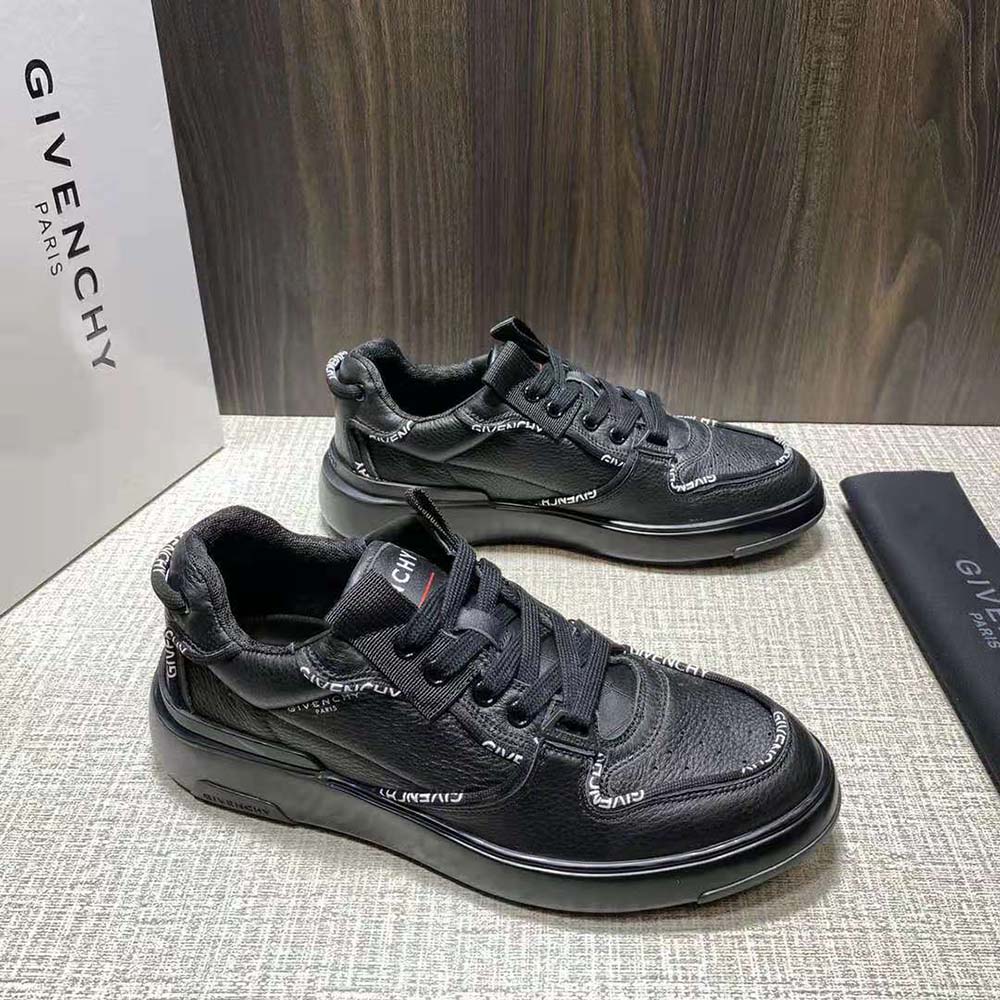Top angle showing Givenchy Men Wing Low Sneakers low silhouette and texture