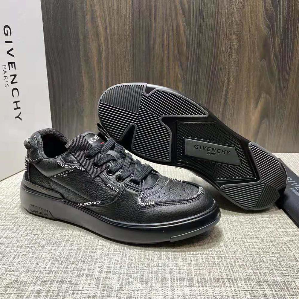 Givenchy Men Wing Low Sneakers in Leather with Pipping-Black - image 5