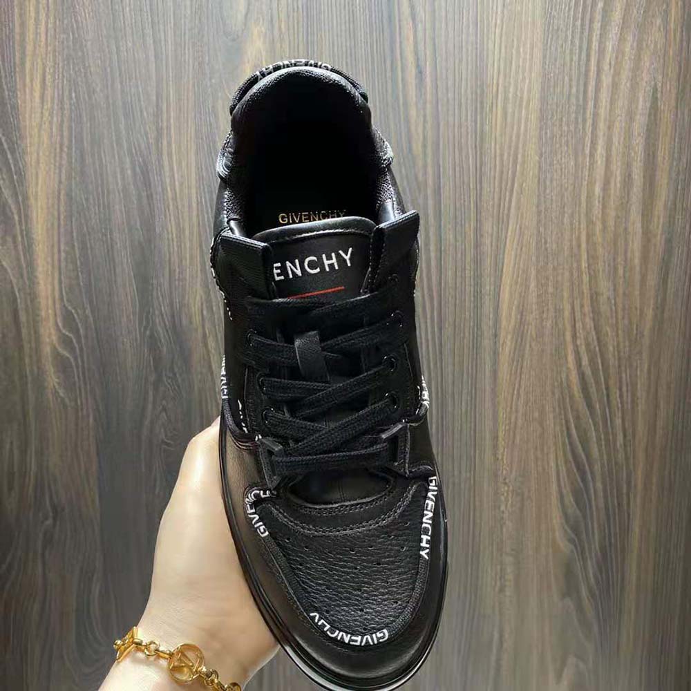 Givenchy Men Wing Low Sneakers in Leather with Pipping-Black - image 7