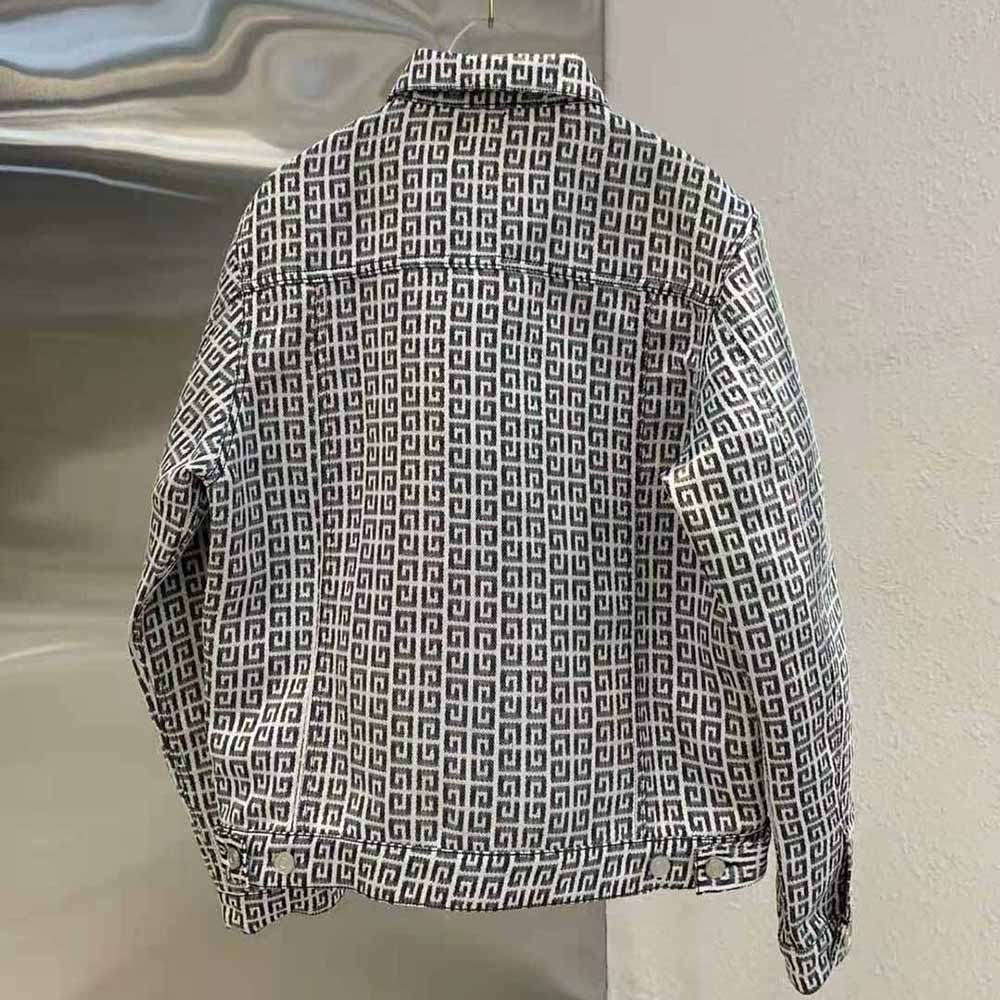 Side profile showing slim fit of Givenchy Women Jacket in 4G Denim