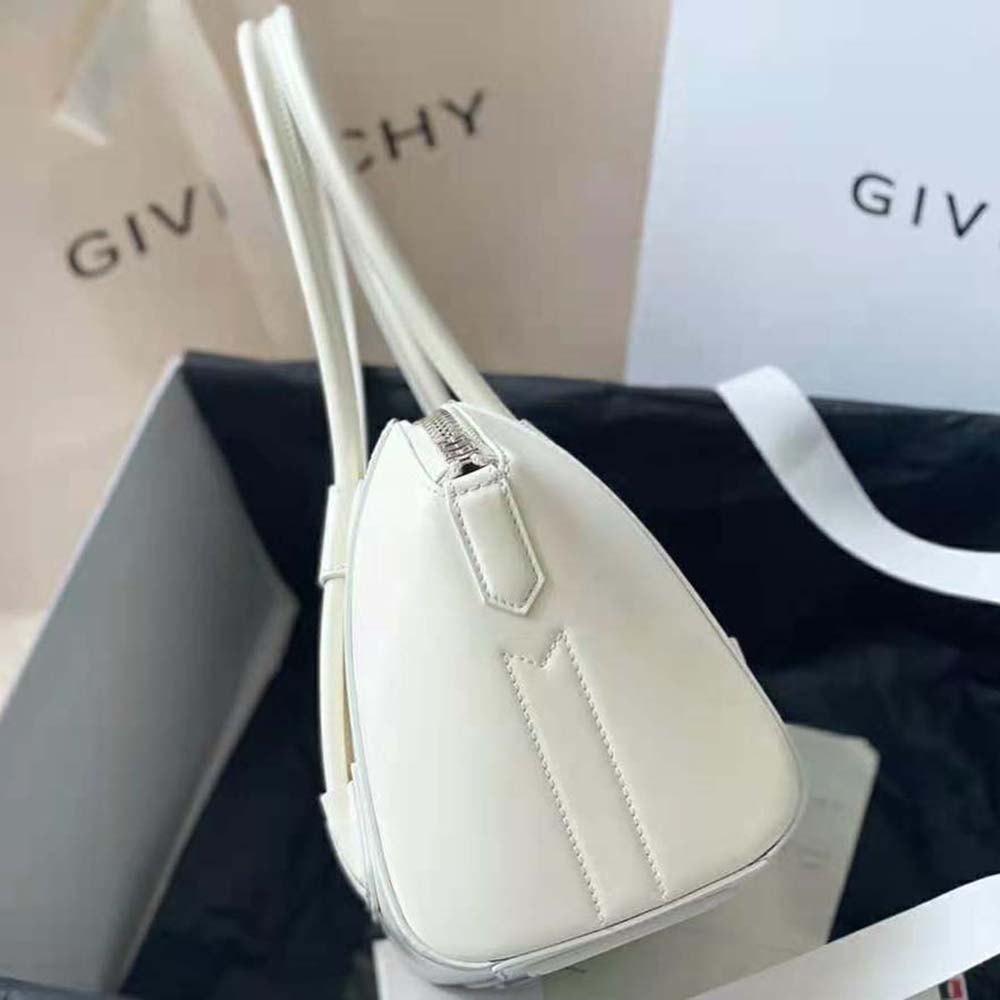 Givenchy Women Mini Antigona Lock in Box Leather-White - image 4