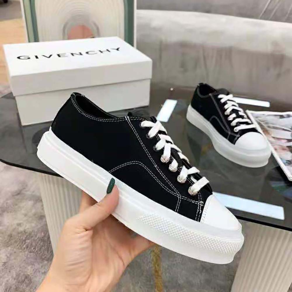 Givenchy Women Sneakers City in Canvas and Leather-Black - image 5