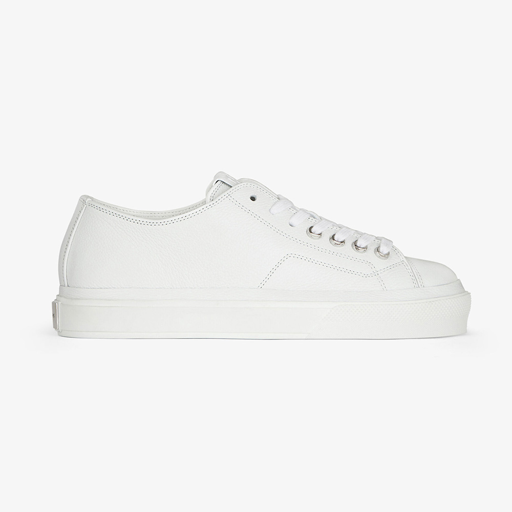 Side profile of Givenchy Women Sneakers City in Canvas and Leather-White