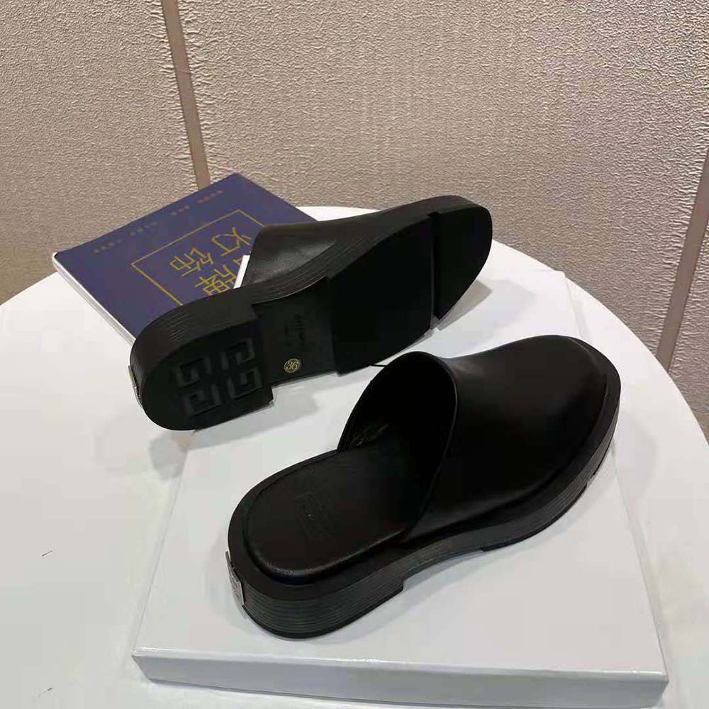 Givenchy Women Squared Open Loafers in Box Leather-Black - image 8