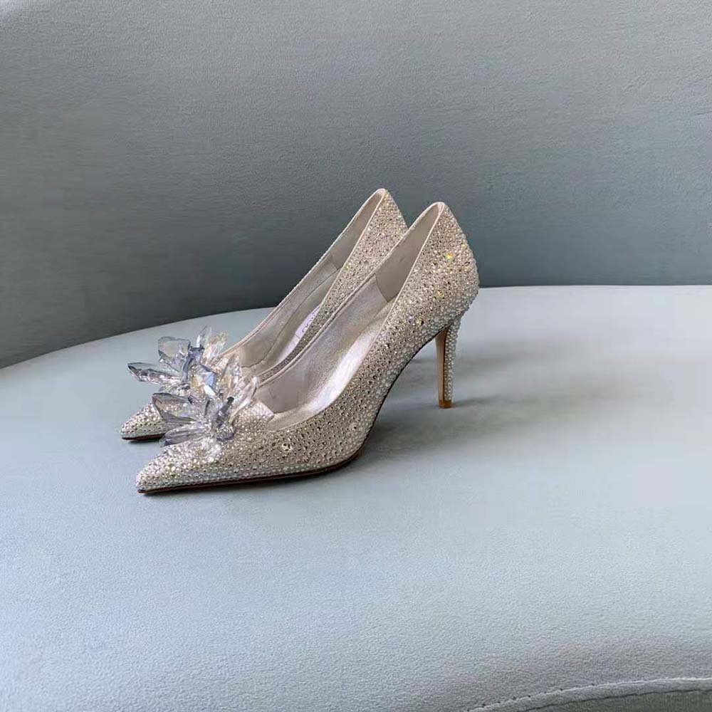 Jimmy Choo Women Avril Crystal Covered Pointy Toe Pumps - image 4