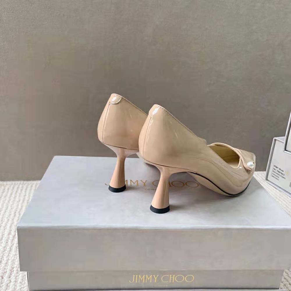 Jimmy Choo Women Rosalia 65 Ballet Pink Patent Pointed Pumps with Pearl Detail - image 5