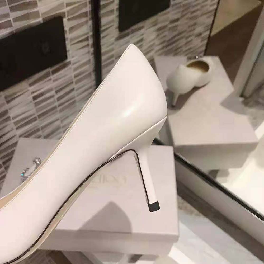 Jimmy Choo Women Saresa 65 Latte Nappa Leather Pumps with Crystal Embellishment - image 10