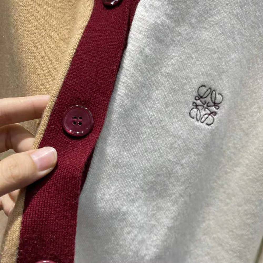 Loewe Women Anagram Asymmetric Cardigan in Wool - image 8