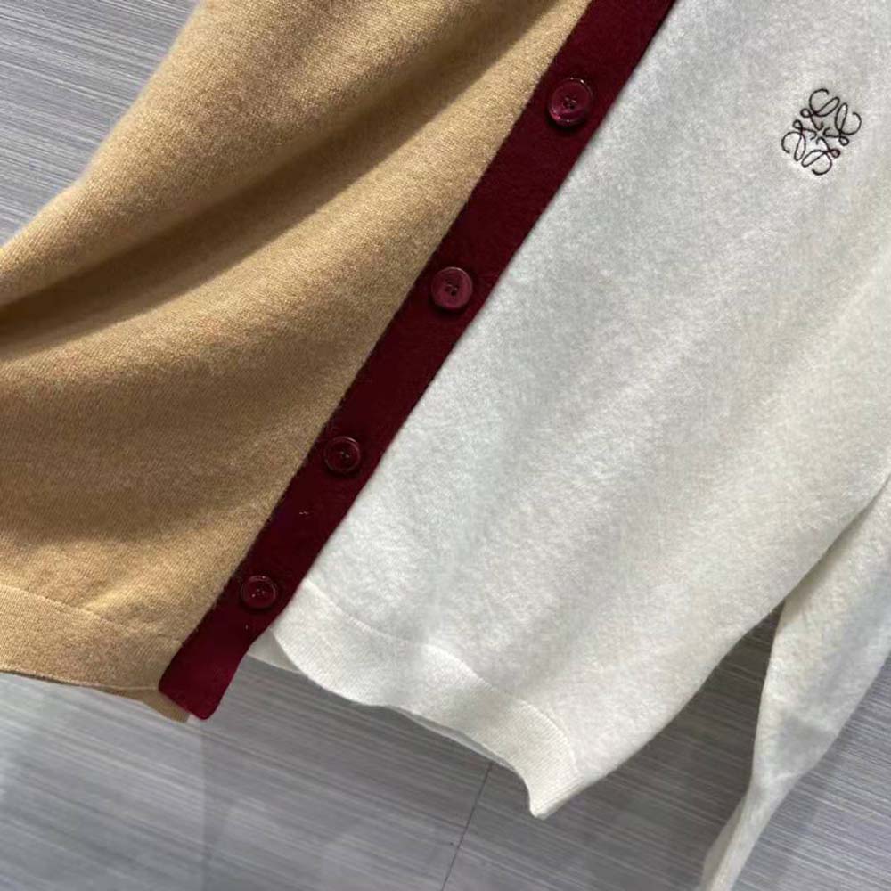 Loewe Women Anagram Asymmetric Cardigan in Wool - image 7