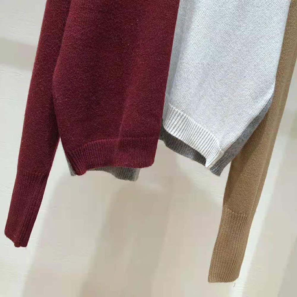 Loewe Women Anagram Asymmetric Sweater in Wool-Maroon - image 10