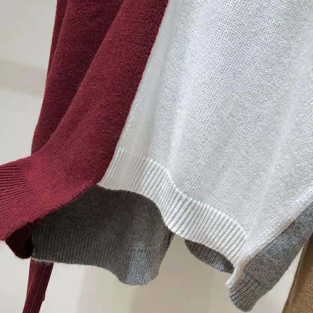 Loewe Women Anagram Asymmetric Sweater in Wool-Maroon - image 9