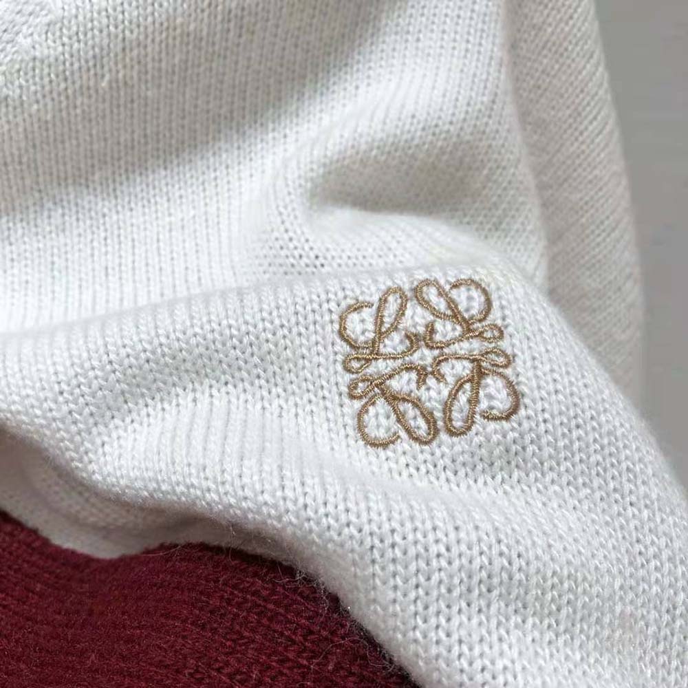 Loewe Women Anagram Asymmetric Sweater in Wool-Maroon - image 8