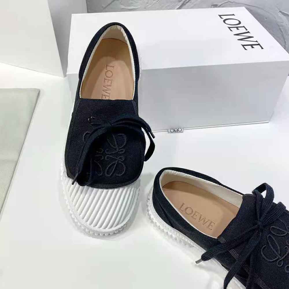 Loewe Women Anagram Flap Sneaker in Canvas-Black - image 6