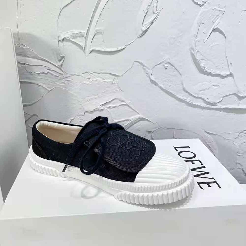 Loewe Women Anagram Flap Sneaker in Canvas-Black - image 10