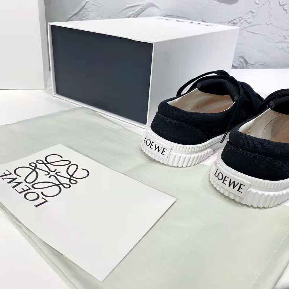 Loewe Women Anagram Flap Sneaker in Canvas-Black - image 7