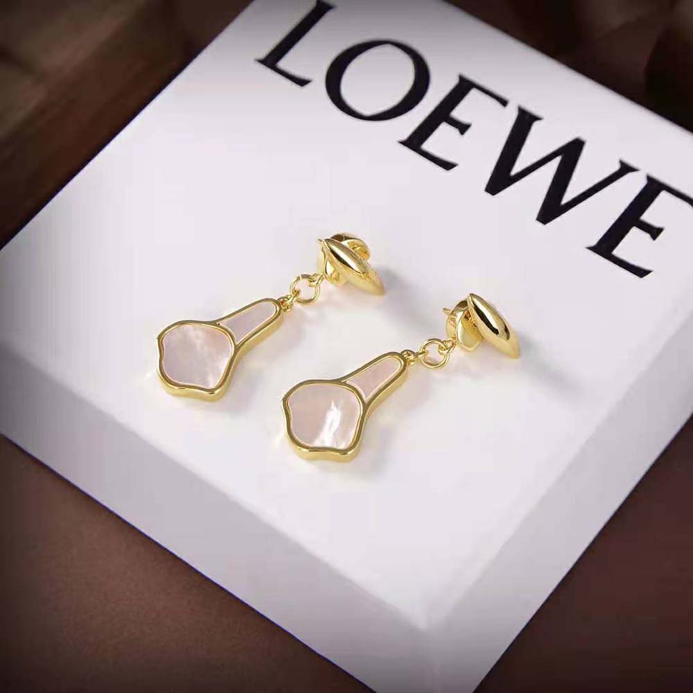 Side angle of Loewe Women Calla Earrings showing sculptural silhouette