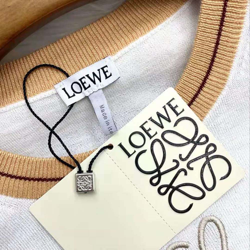Loewe Women Cropped Sweater in Wool-White - image 8