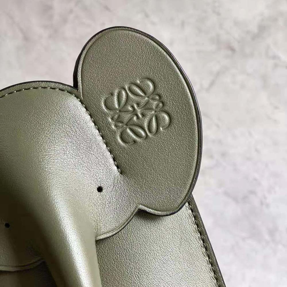 Loewe Women Elephant Pocket in Classic Calfskin-Green - image 7