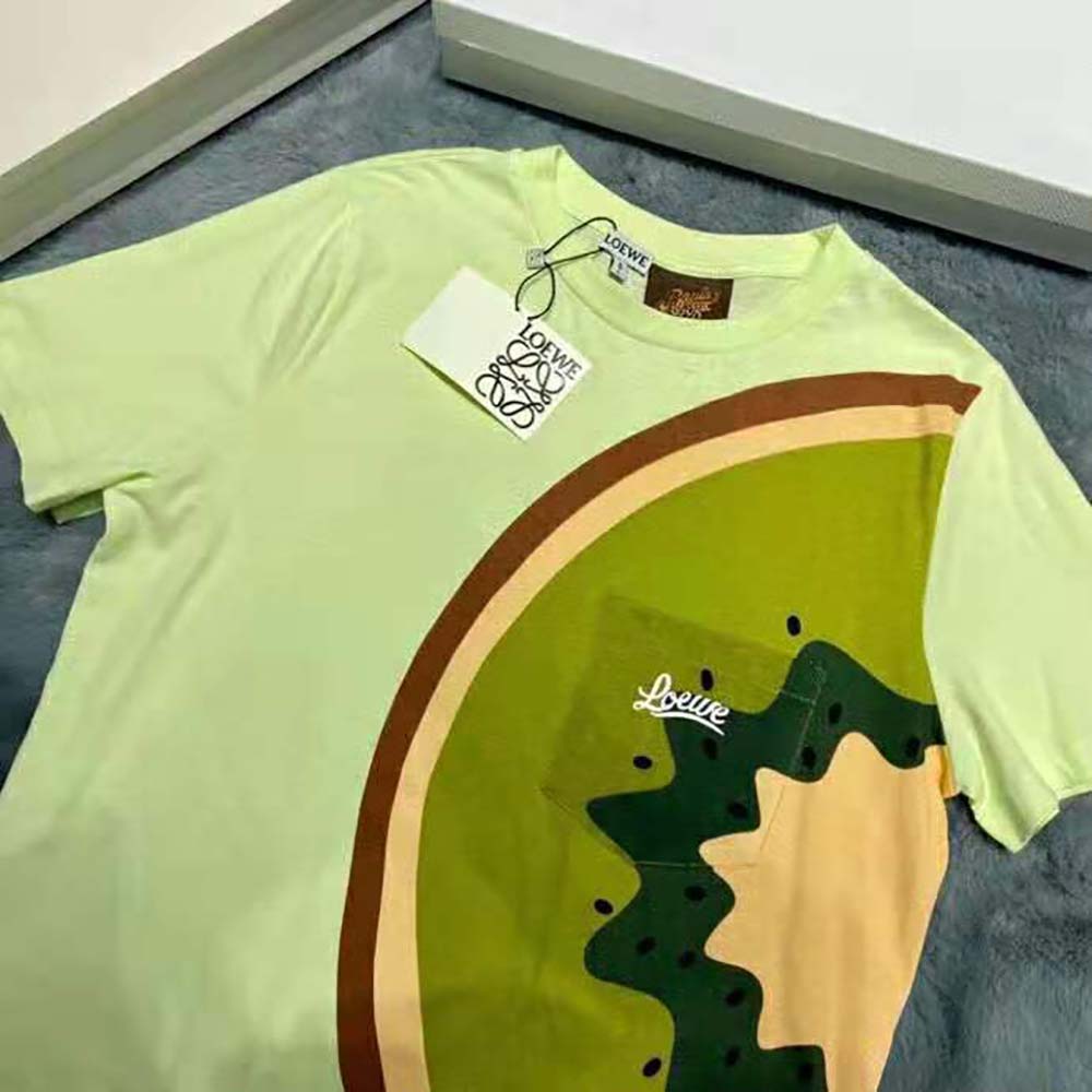 Loewe Women Kiwi T-shirt in Cotton-Green - image 8