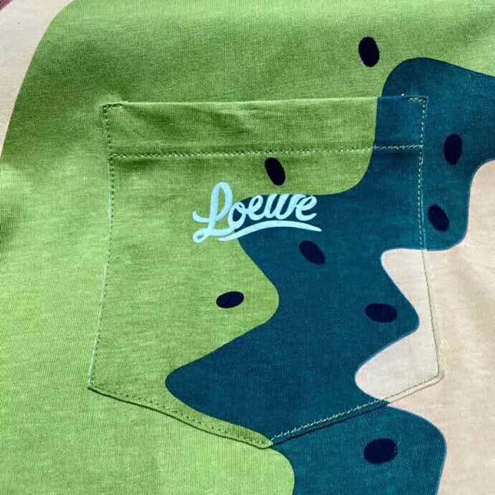 Loewe Women Kiwi T-shirt in Cotton-Green - image 7