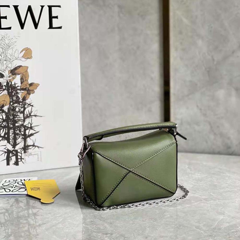 Loewe Women Nano Puzzle Bag in Classic Calfskin-Green - image 4