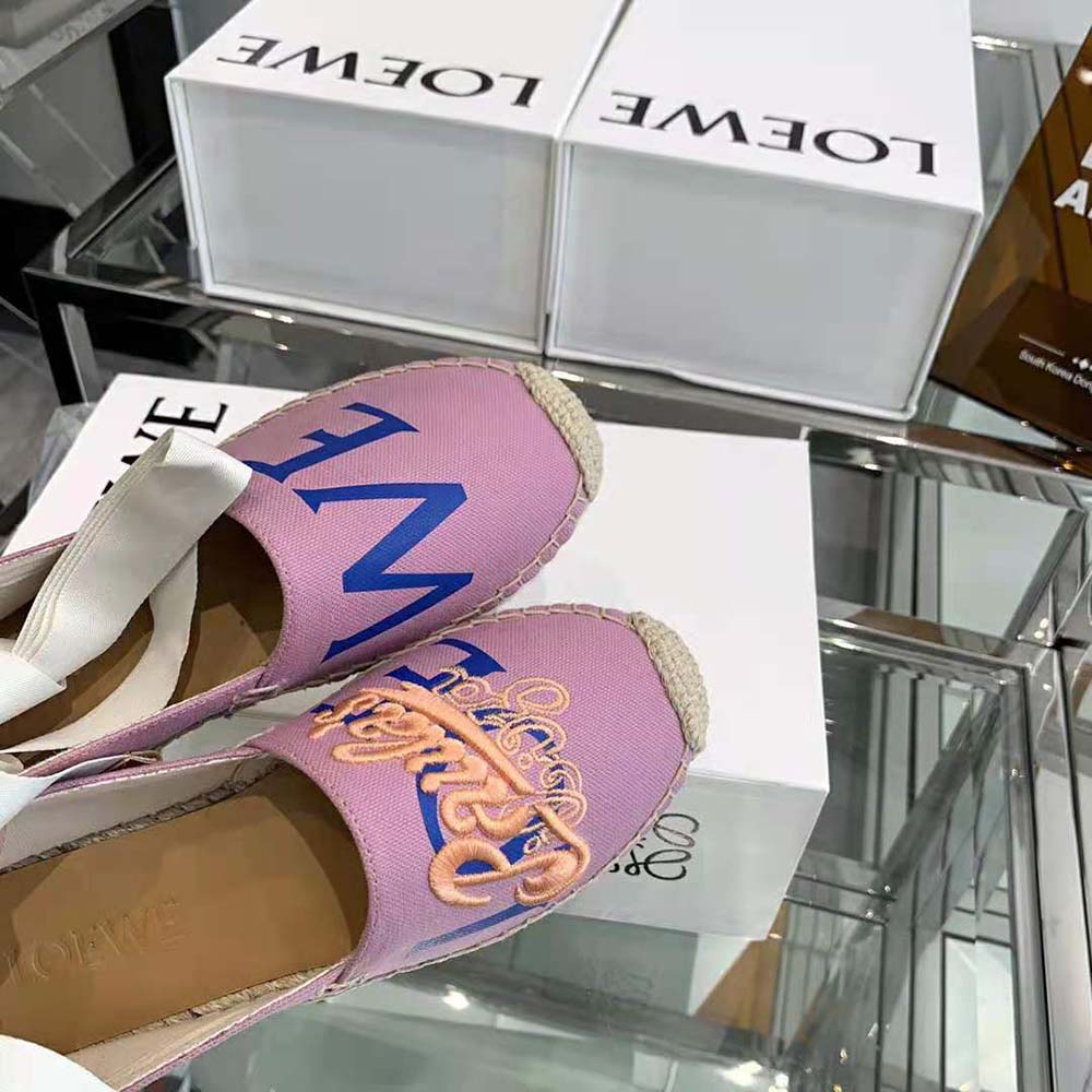 Loewe Women Paulas Ibiza Espadrille in Canvas-Pink - image 9