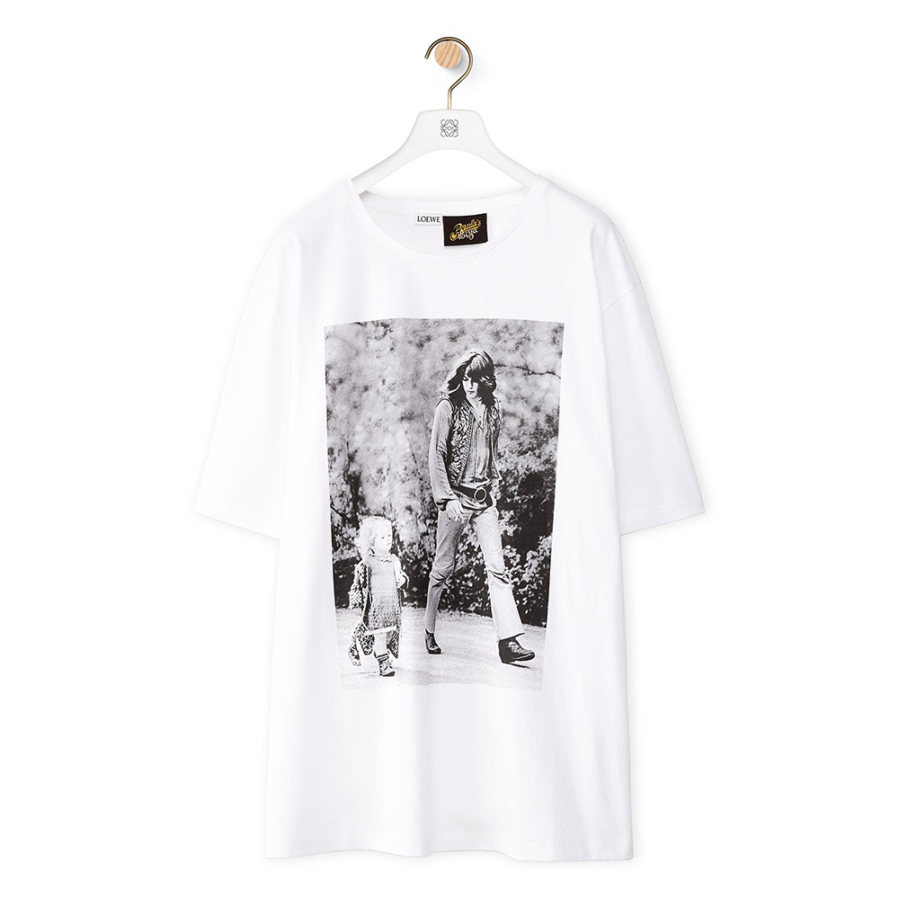 Front view of Loewe Women Photo Print T-shirt in Cotton-White