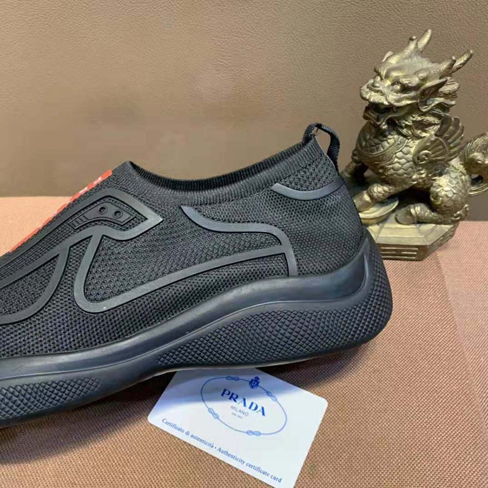 Prada Men Bike Knit Sneakers-Black - image 10