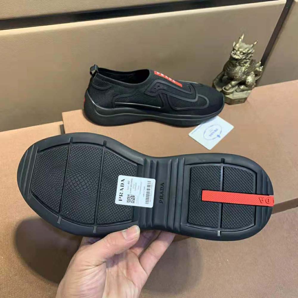 Prada Men Bike Knit Sneakers-Black - image 8