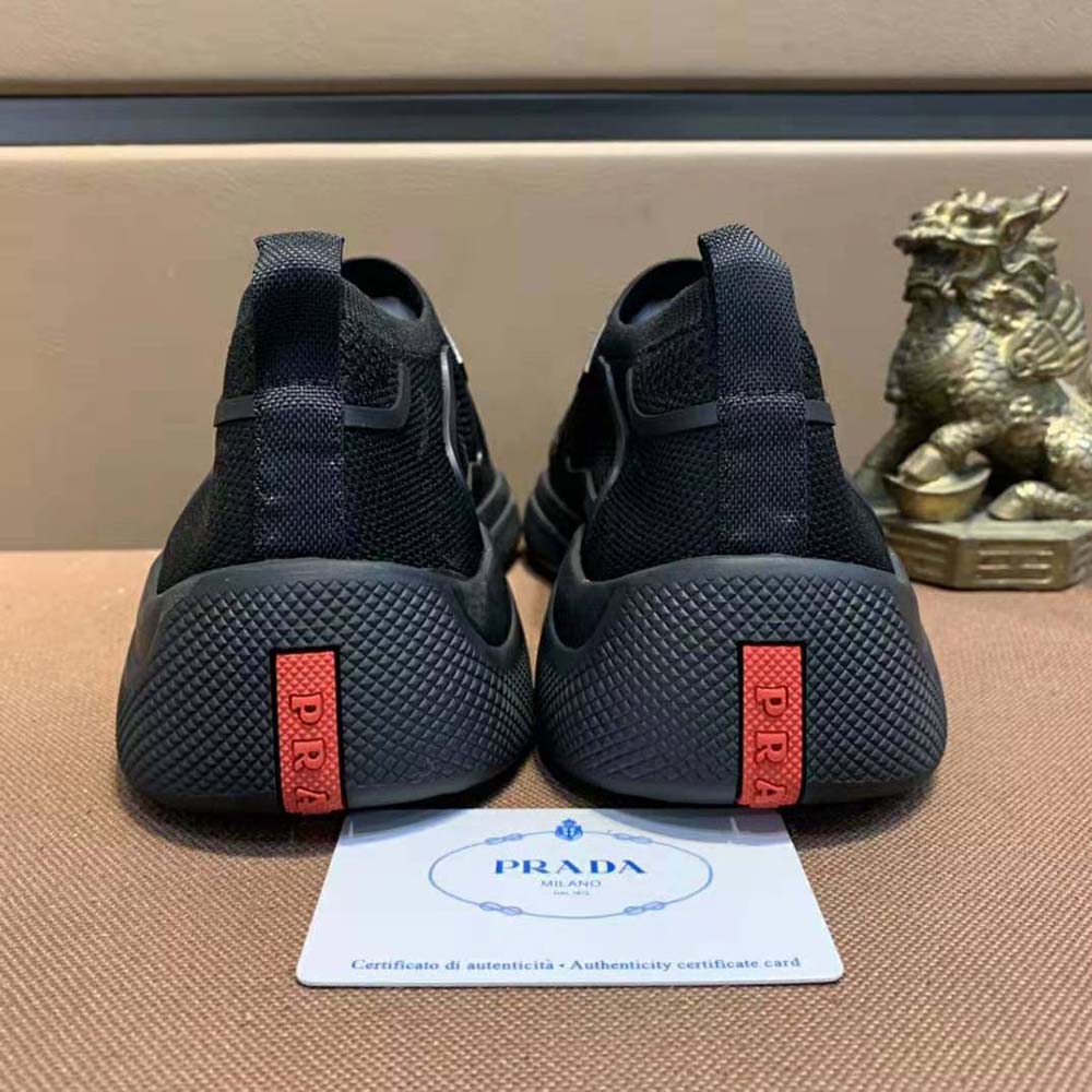 Prada Men Bike Knit Sneakers-Black - image 4