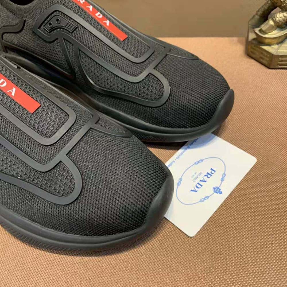 Prada Men Bike Knit Sneakers-Black - image 9
