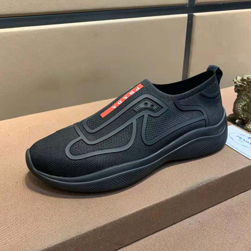 Prada Men Bike Knit Sneakers-Black - image 5