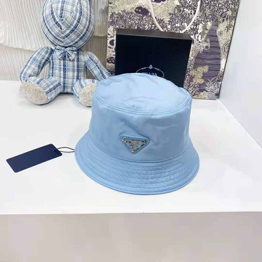 Prada Women Nylon Bucket Hat Decorated with the Triangle Logo-Blue - image 5