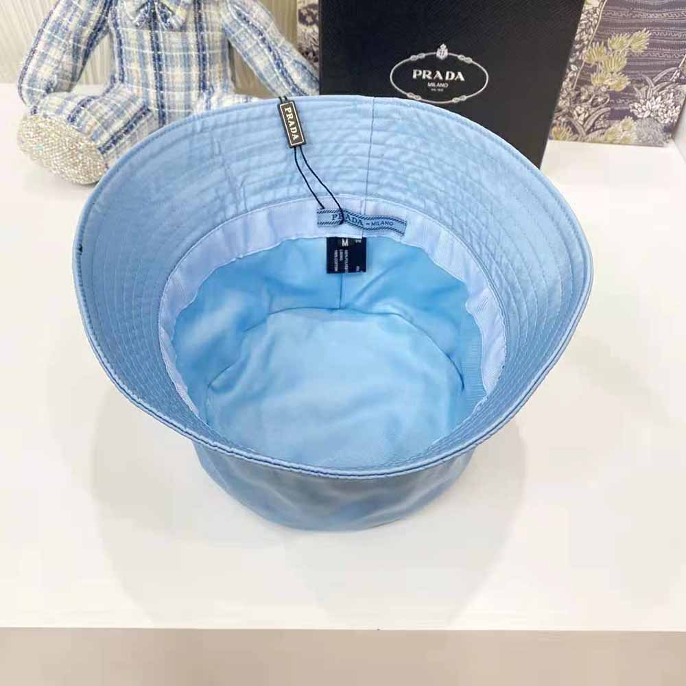 Prada Women Nylon Bucket Hat Decorated with the Triangle Logo-Blue - image 9