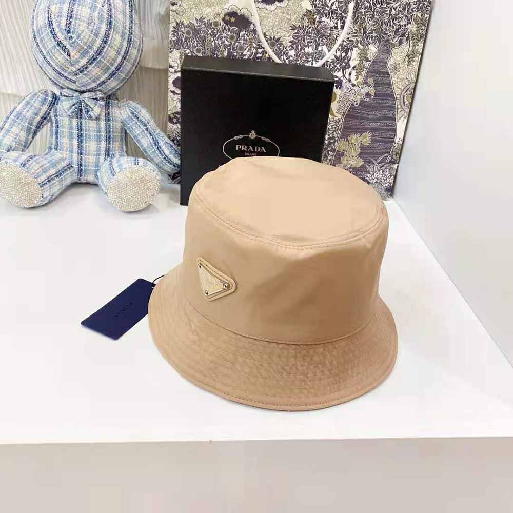Prada Women Nylon Bucket Hat Decorated with the Triangle Logo-Sandy - image 6