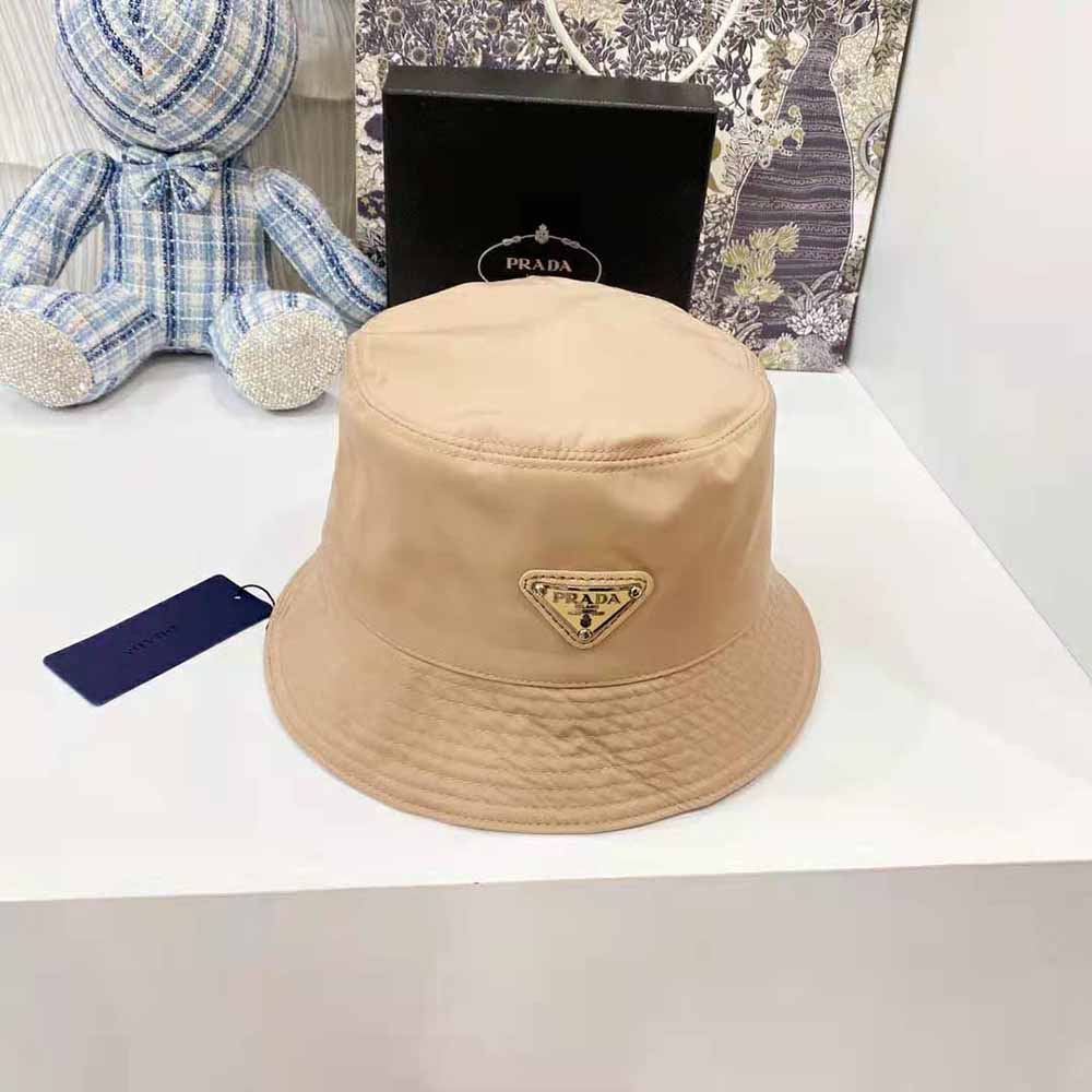 Prada Women Nylon Bucket Hat Decorated with the Triangle Logo-Sandy - image 4