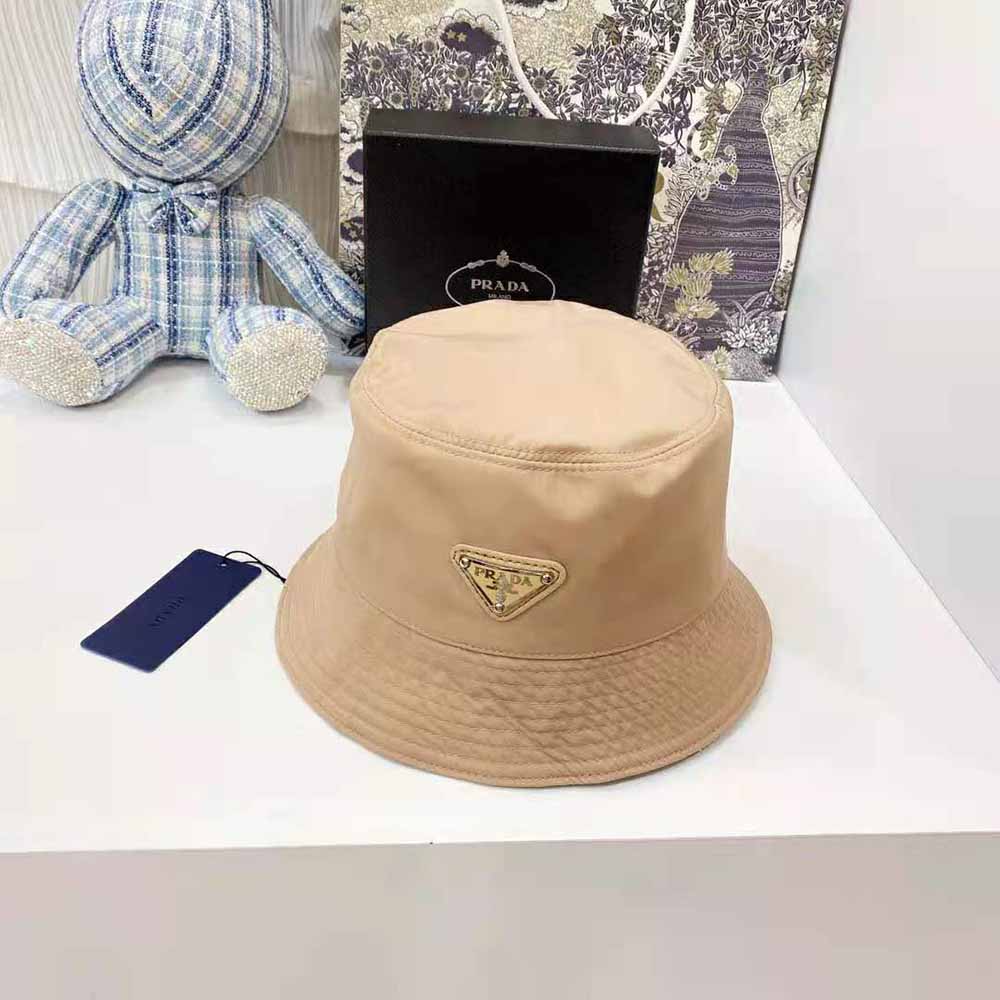 Prada Women Nylon Bucket Hat Decorated with the Triangle Logo-Sandy - image 5