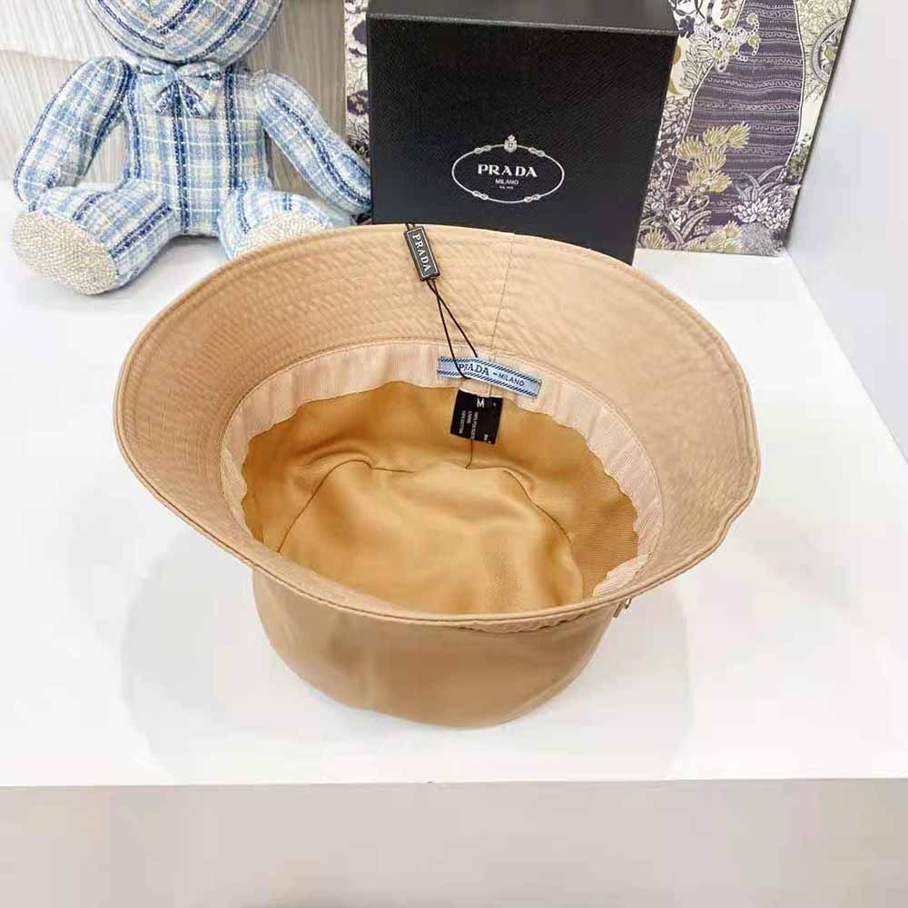 Prada Women Nylon Bucket Hat Decorated with the Triangle Logo-Sandy - image 9