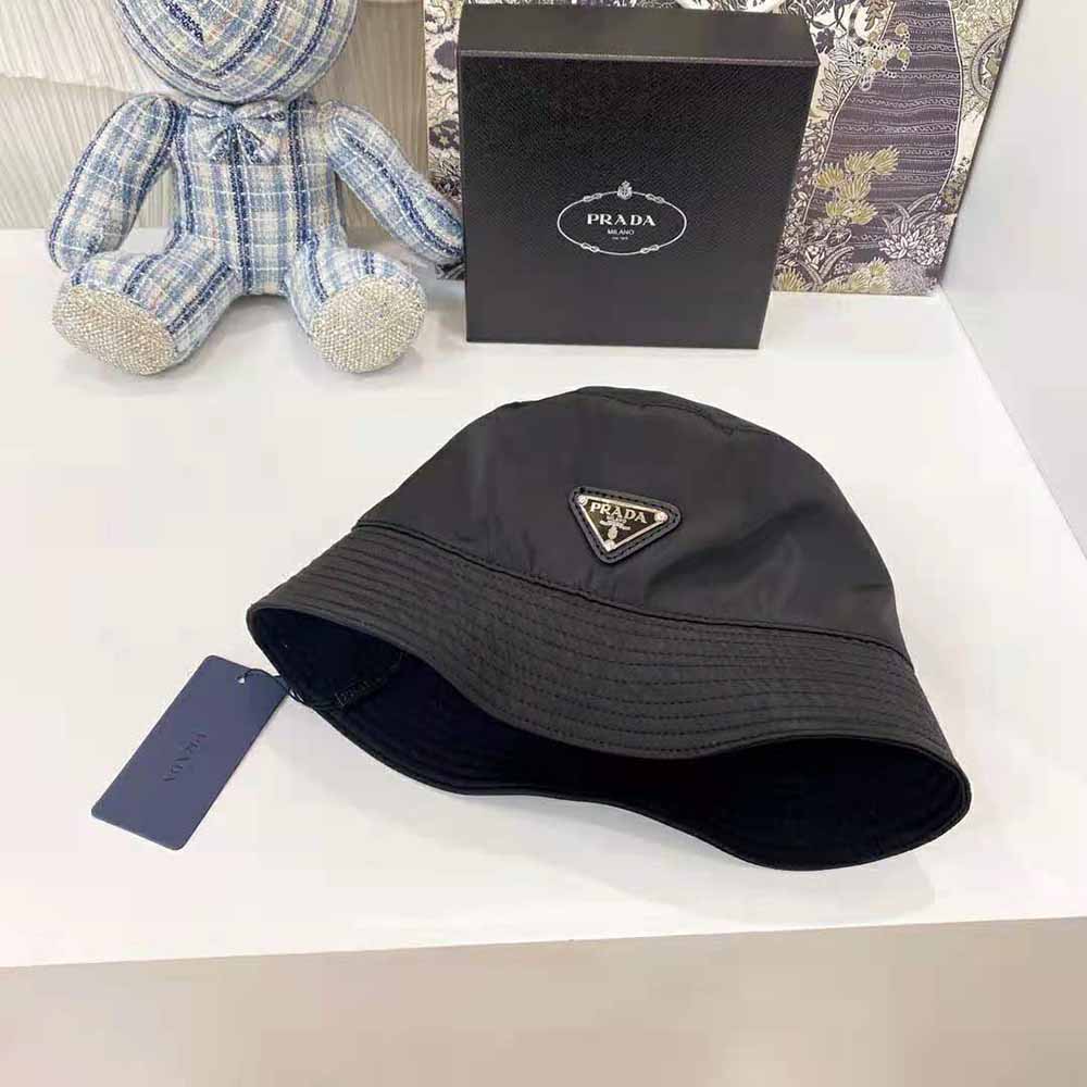 Prada Women Nylon Bucket Hat Decorated with the Triangle Logo-Black - image 8