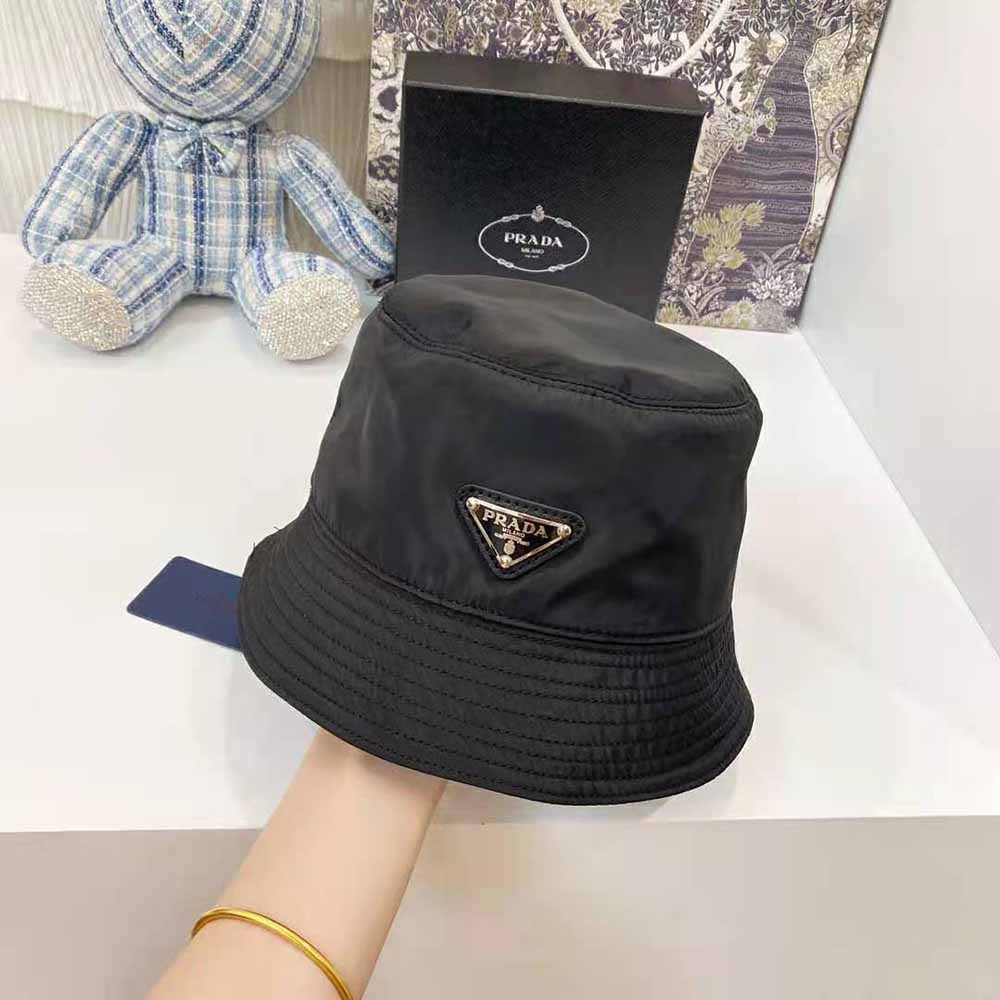 Prada Women Nylon Bucket Hat Decorated with the Triangle Logo-Black - image 6