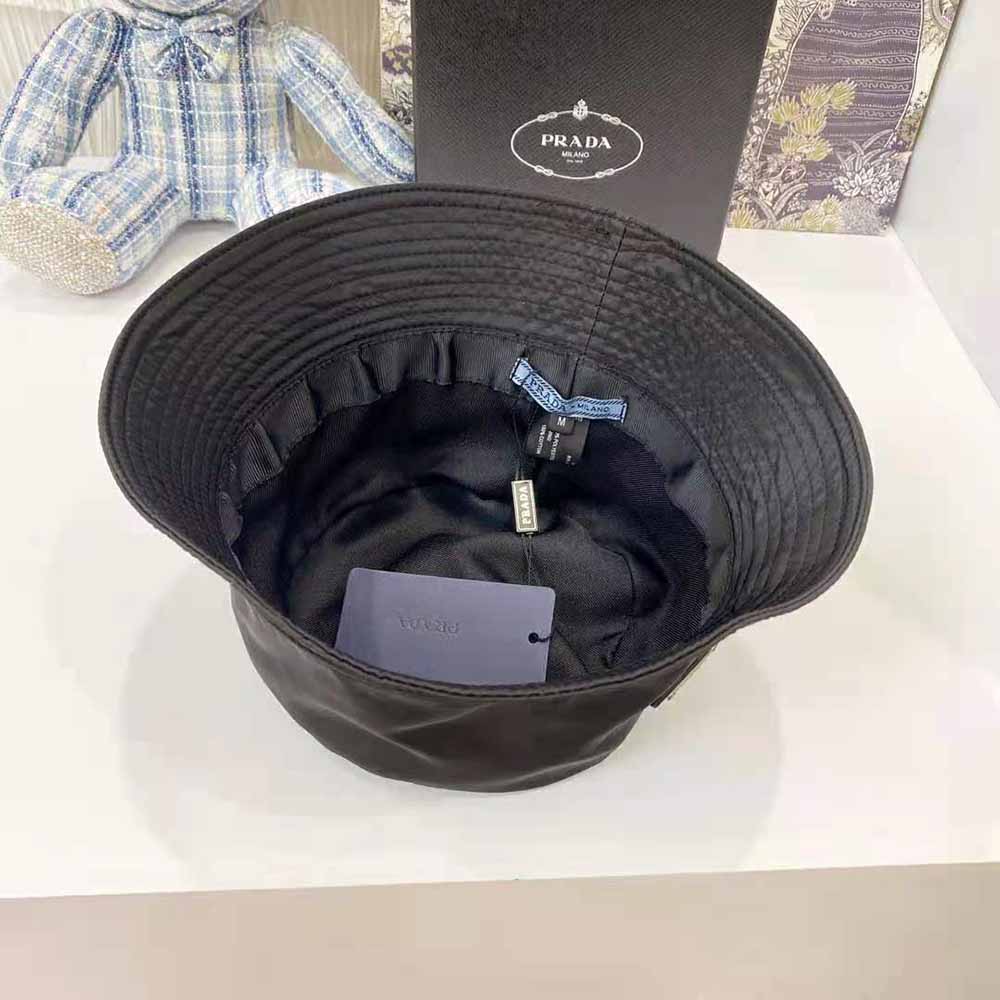 Prada Women Nylon Bucket Hat Decorated with the Triangle Logo-Black - image 9