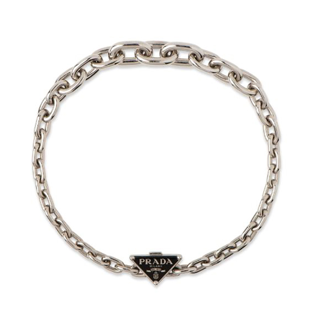 Front view of Prada Women Symbole Necklace 925 Sterling Silver pendant