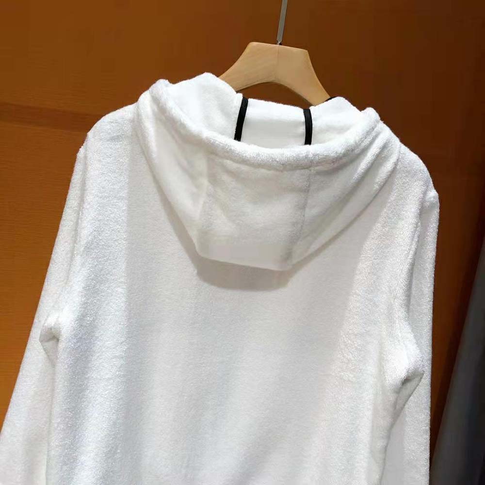 Prada Women Terry Cloth Hoodie-White - image 6